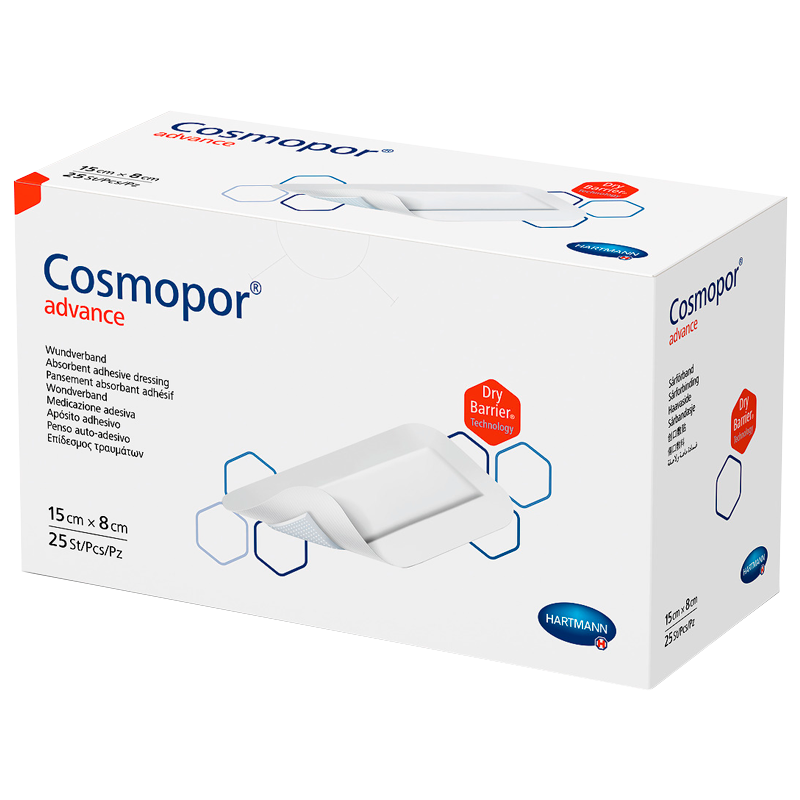 Абсорбуюча адгезивна пов'язка Cosmopor® advance 15см x 8см 25шт